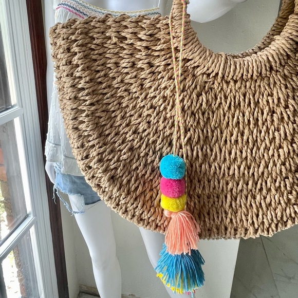 Amazon boho woven straw tote bag - Picture 5 of 8